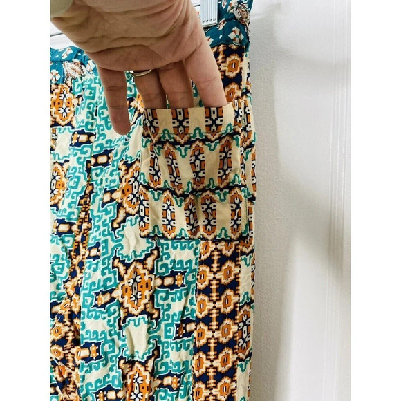 Gypsy 05 Global Village Mosaic Rayon Pants Geometric Boho Hippie Size S - Picture 4 of 11